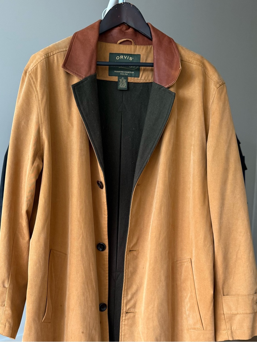 Vintage Orvis Charles F. Orvis Signature Collection Long Duster Coat Leather